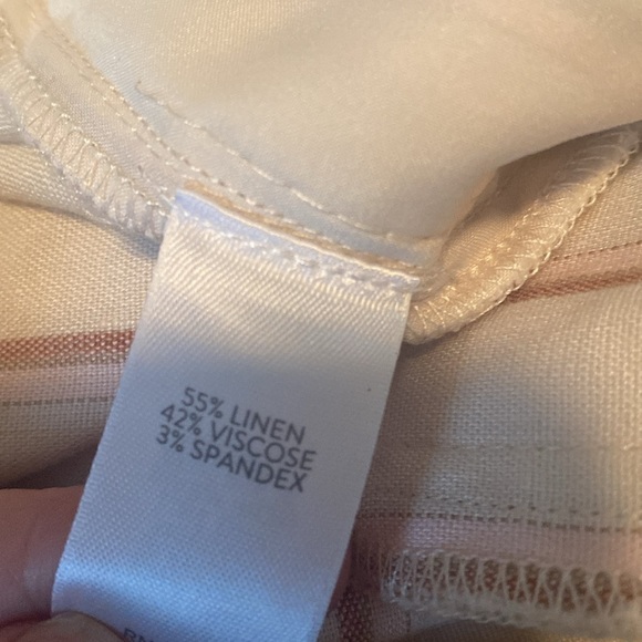 J. Jill Linen Stretch Jenna Crop Pants Striped Wide Leg Size Medium - Picture 8 of 10